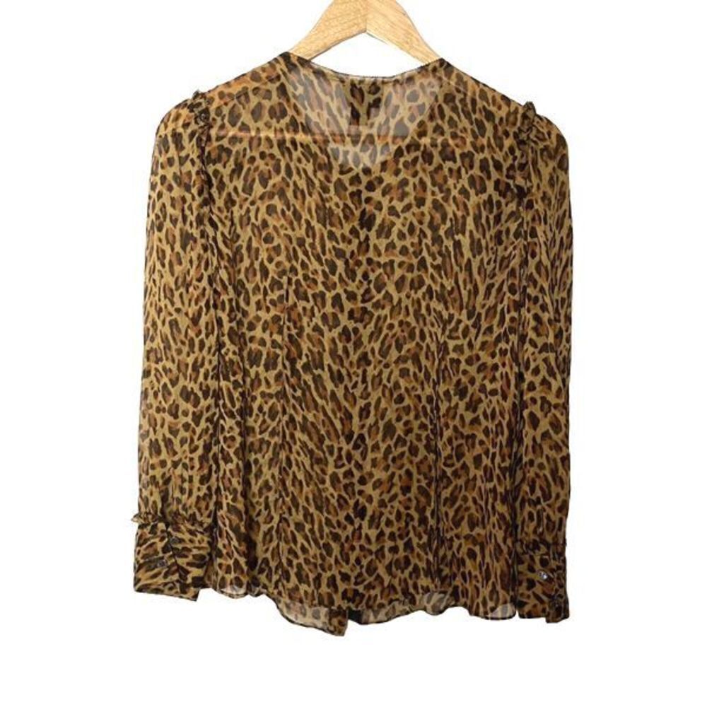 J. Crew Collection Leopard Print Button Down Blou… - image 2